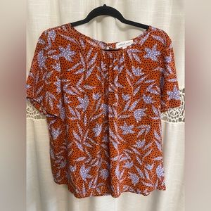 Amour Vert Silk Multicolor Floral Blouse